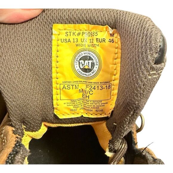 Caterpillar Threshold Steel Toe Boots Size 13 Wide Width main image 4